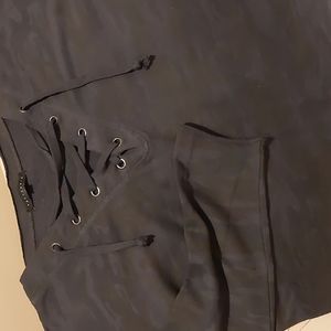 Sanctuary blue camo front laced up sweatshirt